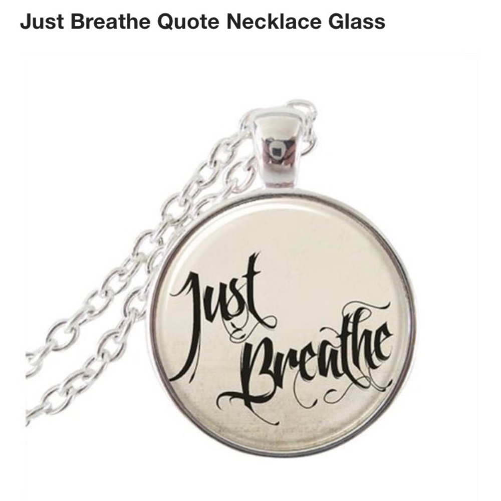 NIP Gorgeous Glass “Just Breathe” Necklace.